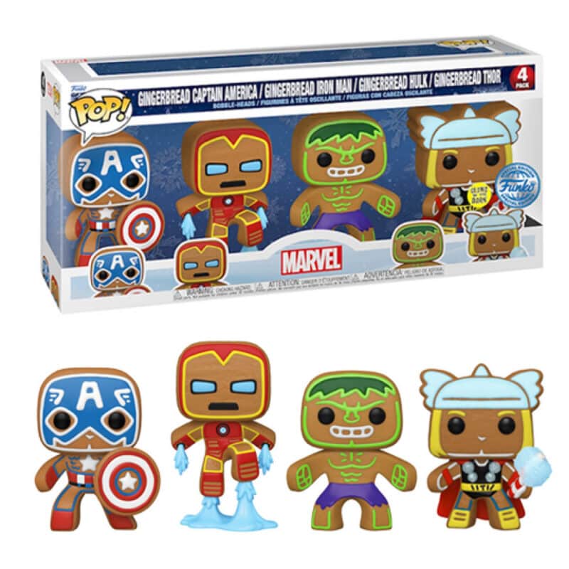 Funko Pop Marvel Holiday Gingerbread Pack GITD Special Edition