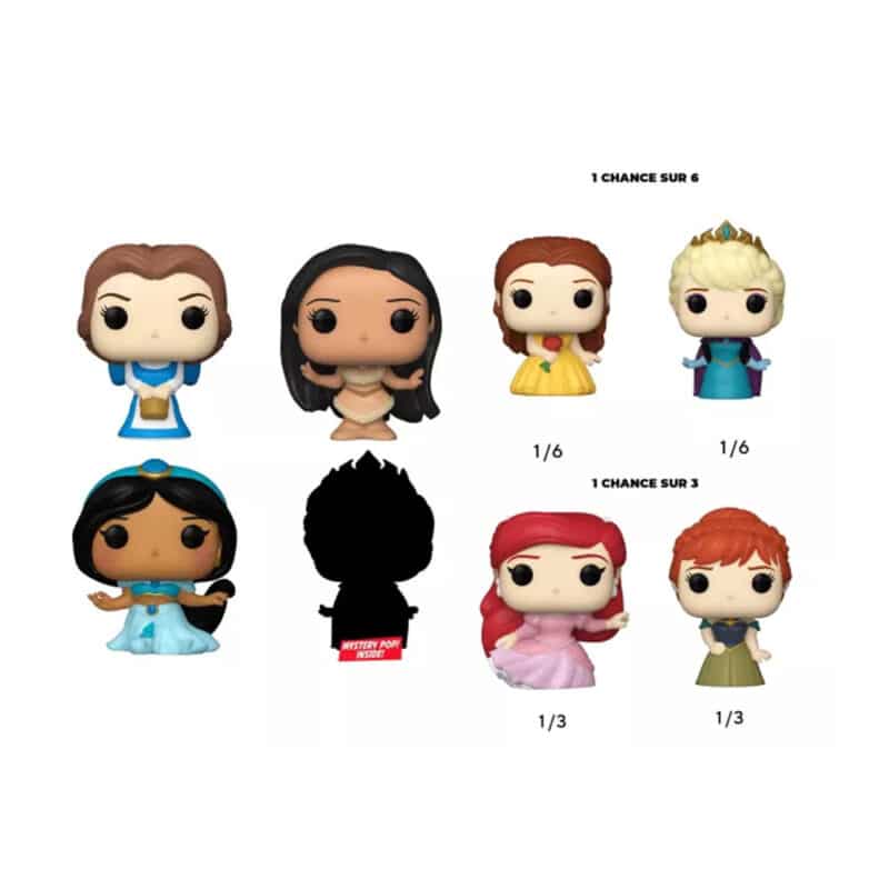 Funko Bitty Pop Disney Princess Mini Collectible Toys Peasant Belle Pocahontas Jasmine and a mystery Bitty Pop figure