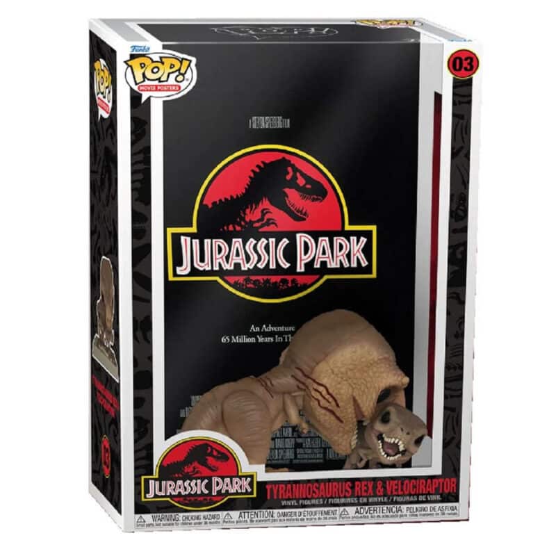 Funko POP Movie Poster Jurassic Park Tyrannosaurus Rex and Velociraptor