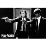 Pulp Fiction Poster Cast B W Guns