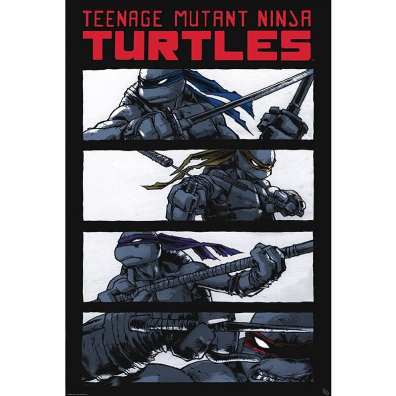 Teenage Mutant Ninja Turtles Poster Comics black white