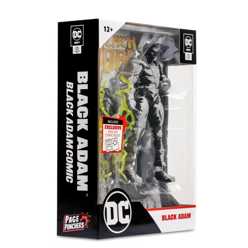 DC Comics Black Adam Line Art Variant Action Figure with Black Adam Comic