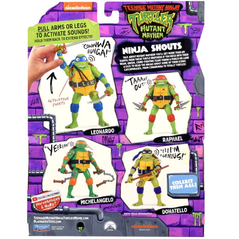 Teenage Mutant Ninja Turtles Mutant Mayhem Michelangelo Ninja Shouts Action Figure
