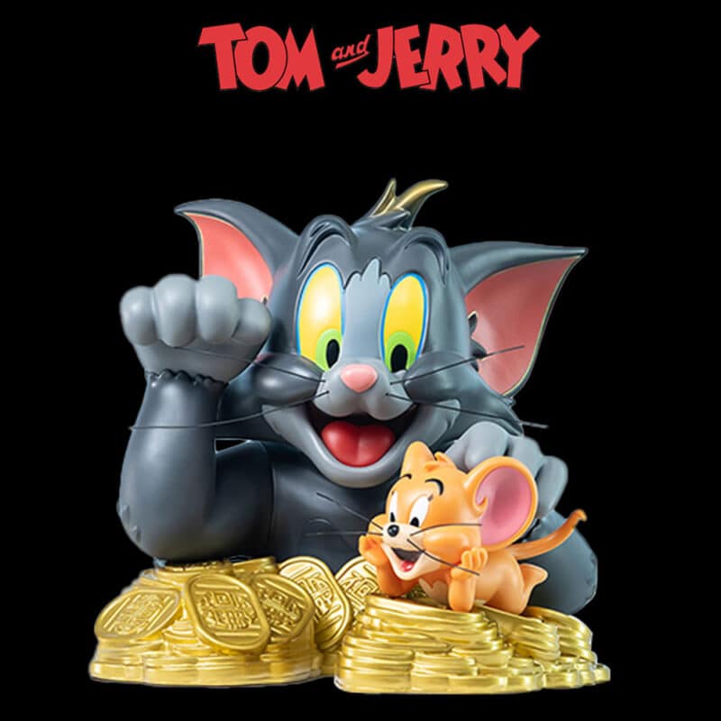 Tom and Jerry Mini Maneki Neko Bust Lights Off Version