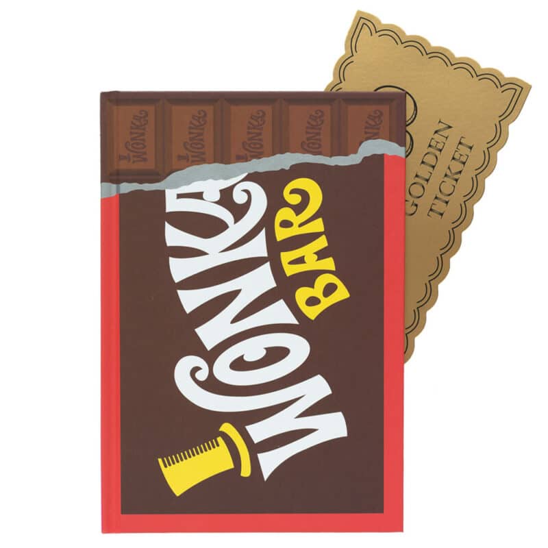 Willy Wonka notebook with bookmark