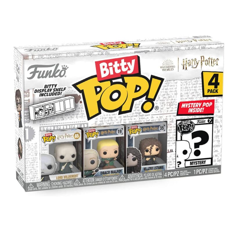 Funko Bitty Pop! Harry Potter Mini Collectible Toys - Lord Voldemort, Draco Malfoy, Bellatrix Lestrange & Mystery Chase Figure