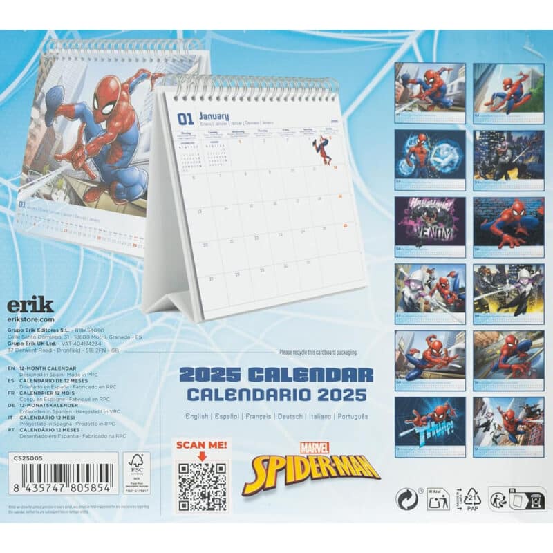 Marvel Spider-Man Desk Calendar 2025