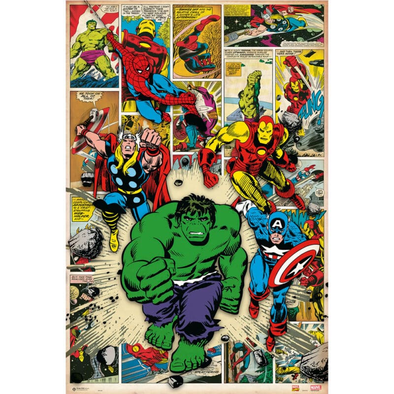 Poster Marvel Comics Here Come The Heroes