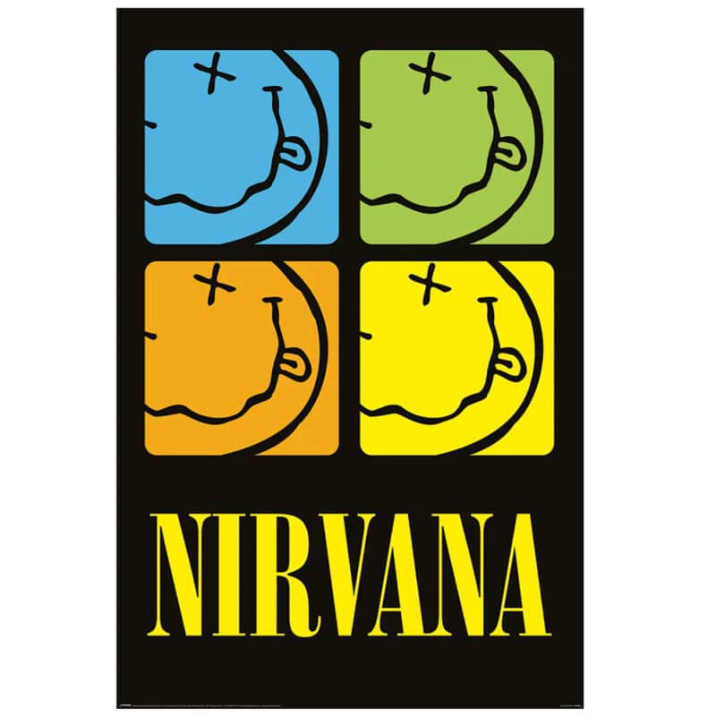 Nirvana Poster Smiley Squares