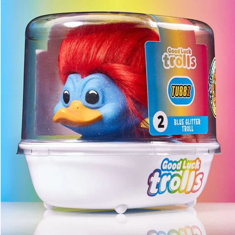 Trolls: Glitter Blue Troll (Blue with Red Hair) TUBBZ Collectible Rubber Duck (First Edition)