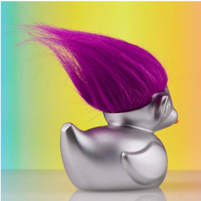 Trolls: Silver Troll (Silver with Purple Hair) TUBBZ Collectible Rubber Duck (First Edition)