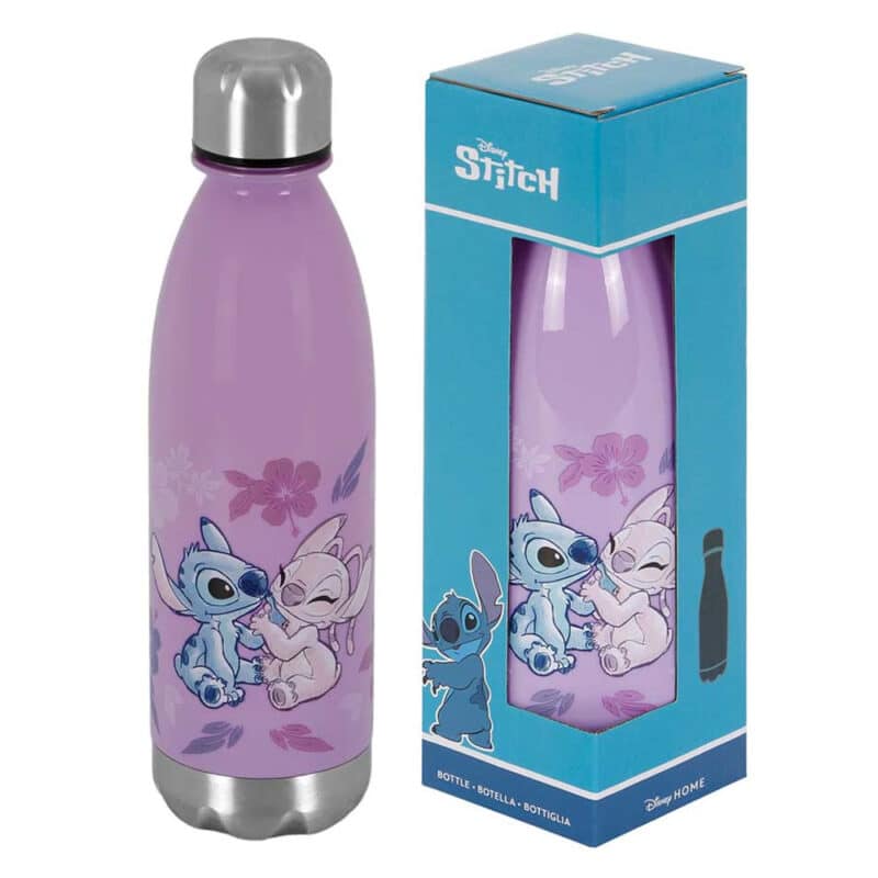 Stitch & Angel Water Bottle Lila