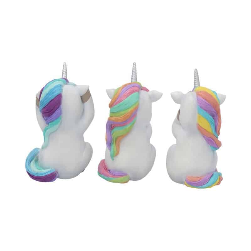 Three Wise Cutiecorns Ornament Cute Unicorn Figurine Set