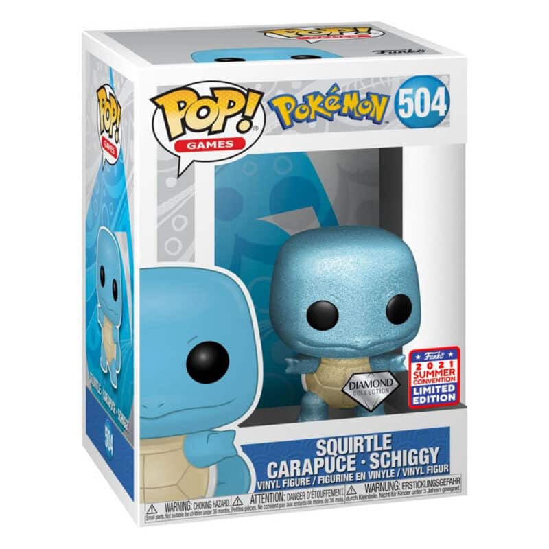 Funko POP! Games: Pokemon – Squirtle Carapuce Schiggy (2021 Summer Convention Exclusive) (Diamond Collection)