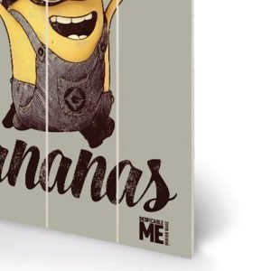 Minions Powered By Bananas Wooden Wall Art