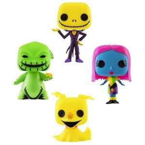 Funko POP! Disney: The Nightmare Before Christmas (Black Light 4-Pack)