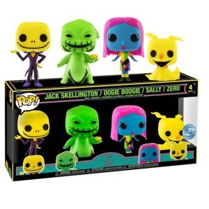 Funko POP! Disney: The Nightmare Before Christmas (Black Light 4-Pack)