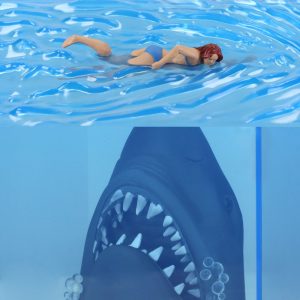Jaws: 50th Anniversary 3D Movie Poster Figure with Light